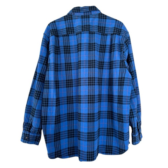 Pendleton 100% Cotton Royal Blue Plaid Flannel Size XXL - Picture 2 of 5